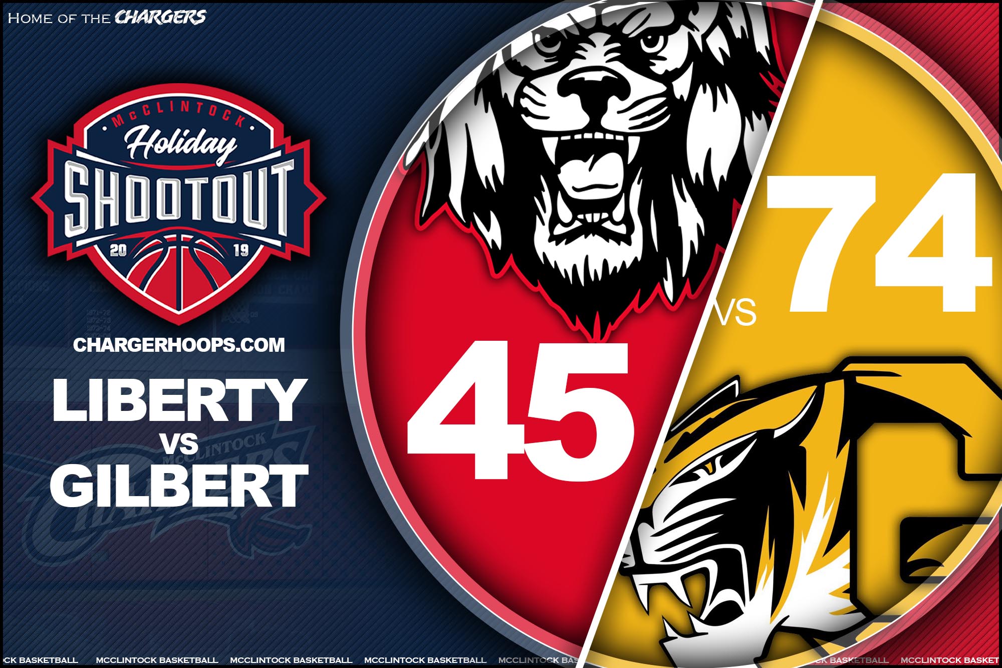 Game 5: Liberty 45 Gilbert 74 Final