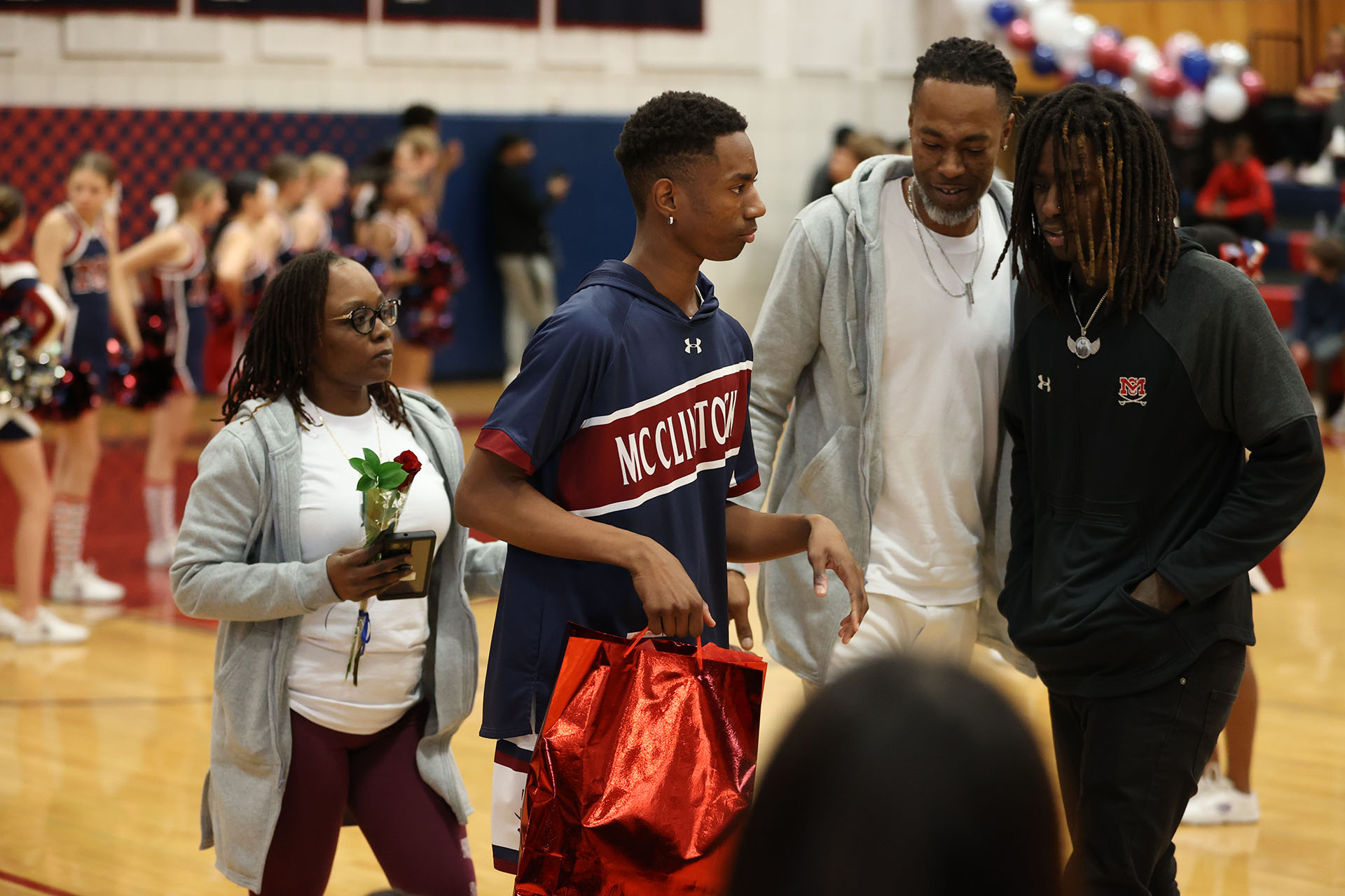 Khai Strong and his family on senior night