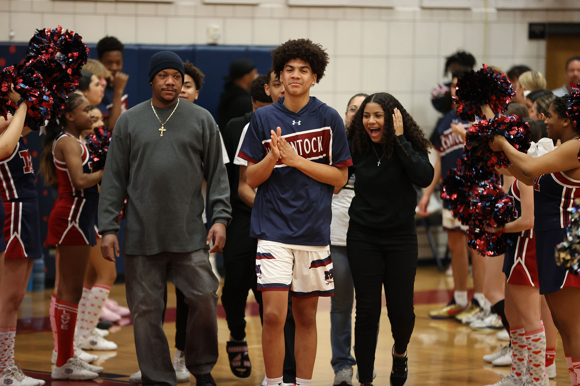 Xavier and his family at senior night