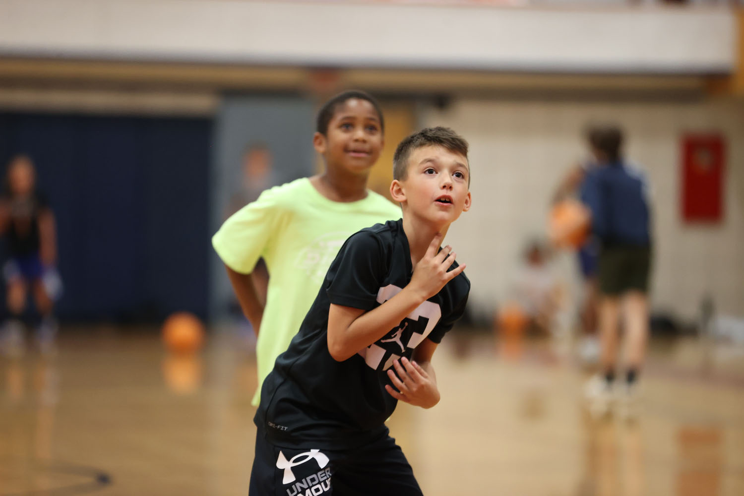 Camper anxious to see the ball go in