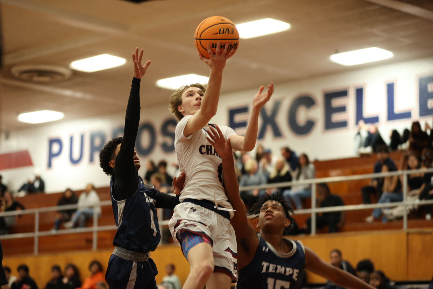 Frye going up with the ball near the hoop